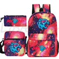 thumbnail image 1 of Three-piece Bag, Boy Girl Teen Cartoon Backpack, Student Backpack Laptop Bag siniker, 1 of 2