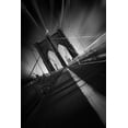 thumbnail image 2 of Del Grosso, Sebastien 17x24 Black Ornate Wood Framed with Double Matting Museum Art Print Titled - Brooklyn Bridge, 2 of 4
