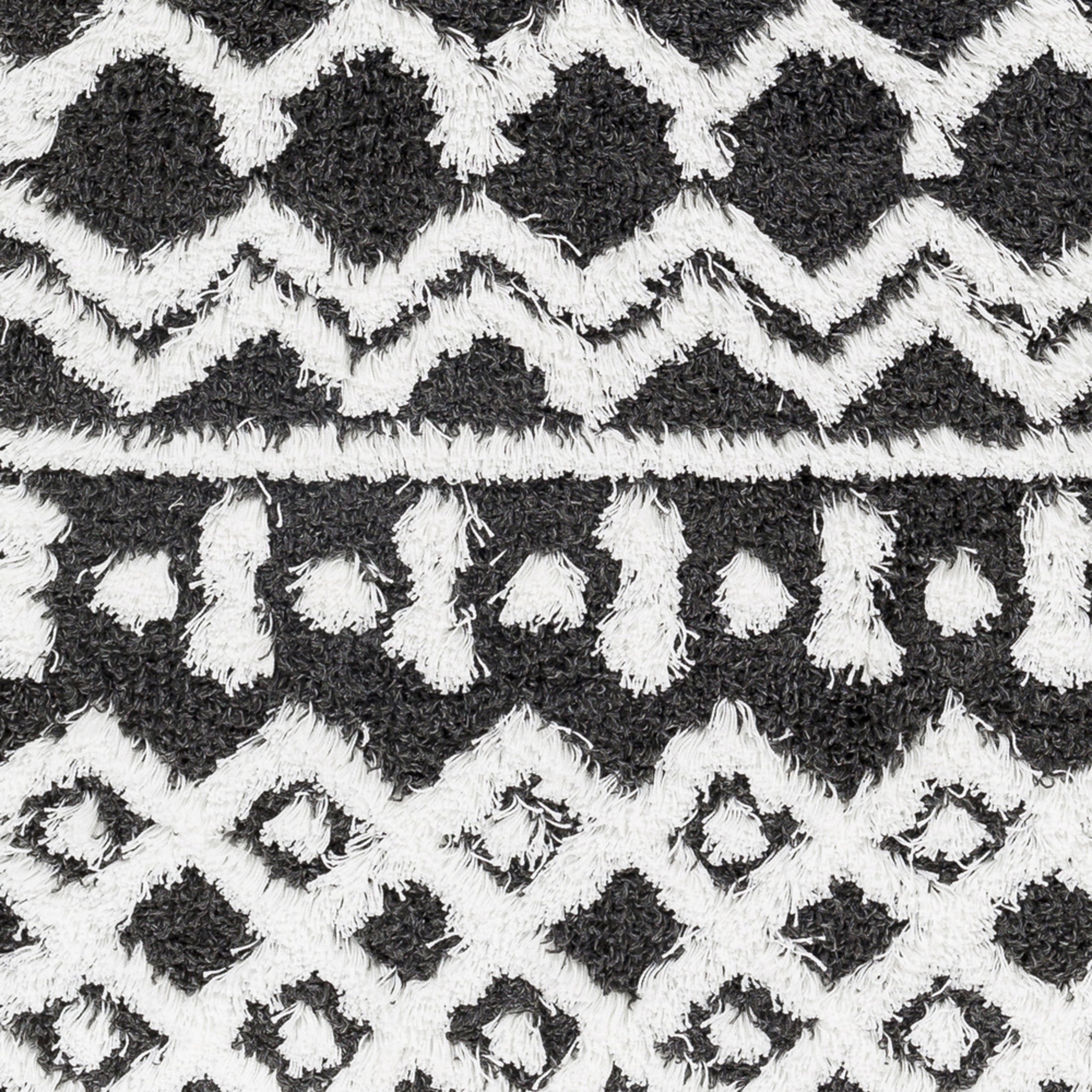 Livabliss Area Rugs for Living Room, 7x9 Urban Shag Global Black Rug, Bedroom Dining Room Home Decor Stain Resistant Carpet (6'7" x 9'6")