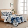thumbnail image 5 of Quilts Twin XL Size Bedding Set, Navy Blue Birds Flowers Lightweight Quilted Comforter, Spring Floral Watercolor Soft Reversible Bedspread Coverlet with Pillow Covers for All Season, 68" x 98", 5 of 9