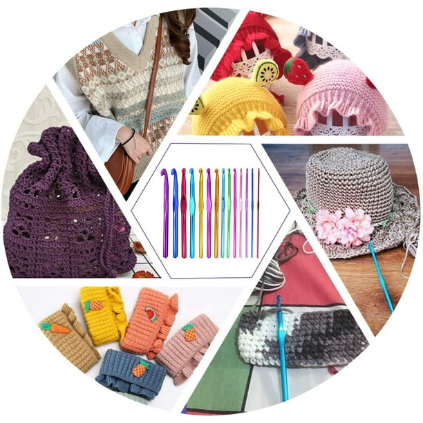 14 Pack Crochet Hooks Set, Yarn for Crocheting with Storage Bag and Crochet  Needle Accessories, Ergonomic Crochet Hook Set Great for DIY Lovers, Crochet  Kit for Beginners 