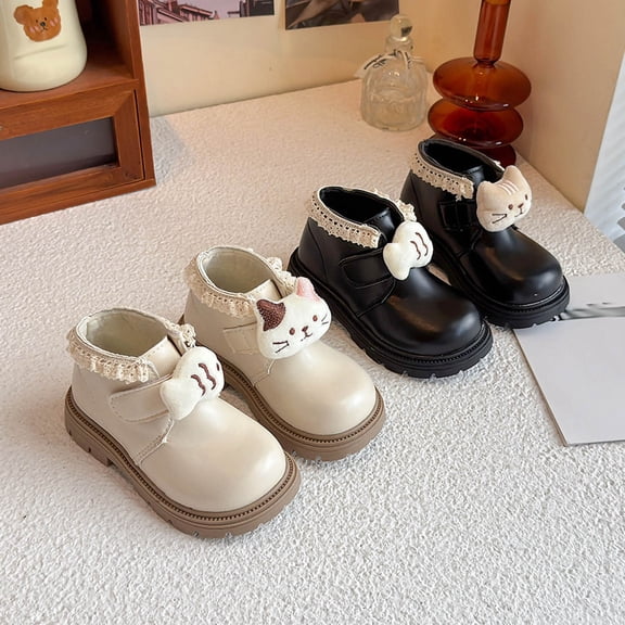 Afuyipoi Toddler Kids' Warm Fleece Lined Martin Boots Faux Leather Zipper Short Boots for Winter Size 5.5 Toddler - 2 Big Kid White Size 11.5 Little Kids