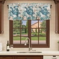 thumbnail image 6 of Teal Sea Turtle Coastal Curtain Valances for Windows, Kitchen Valance Window Treatments Panel 2 Pack, Summer Beach Nautical Starfish Retro Rod Pocket Short Curtains for Bathroom Bedroom 60 x 18 Inch, 6 of 8