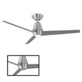 thumbnail image 2 of Slim Indoor and Outdoor 3-Blade Smart Ceiling Fan 52in Brushed Aluminum with 3000K LED Light Kit and Remote Control, 2 of 3