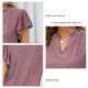 thumbnail image 5 of Camisa de manga corta con cuello en V, camisa con ojales y volantes para mujer Camisa de manga corta con cuello en V y volantes para mujer, estética elegante, 5 of 6