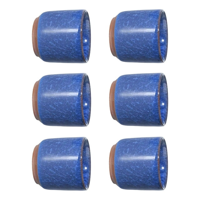 Injueey 6 piezas de cerámica Mini maceta para Cactus y suculentas Azul oscuro