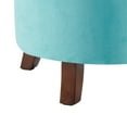thumbnail image 2 of BELLEZE Nailhead Round Tufted Storage Ottoman Large Footrest Stool Coffee Table Lift Top, Teal, 2 of 5