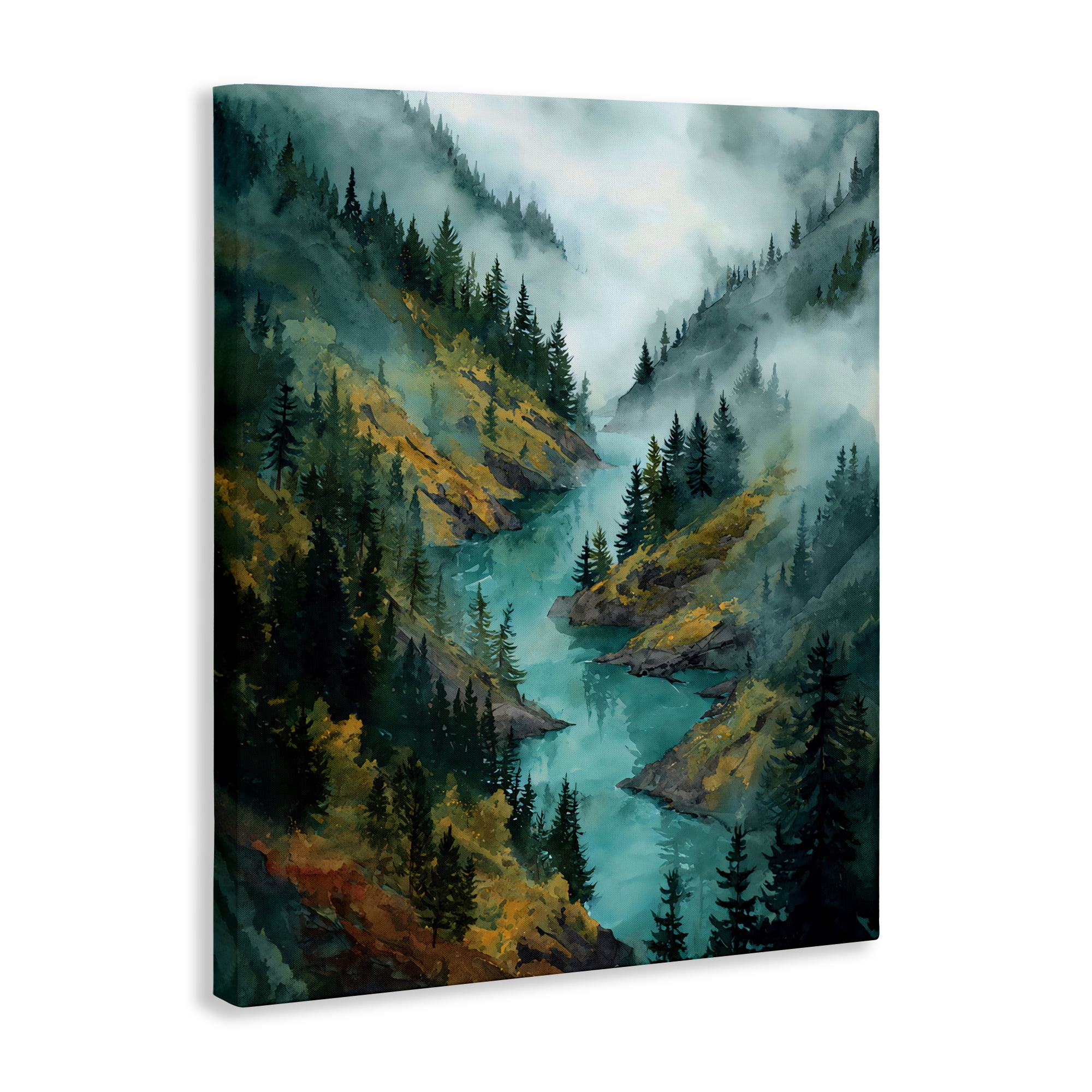 Stupell Industries Turquoise Mountain River Bends Canvas Wall Art, design by Franklyn Gregory