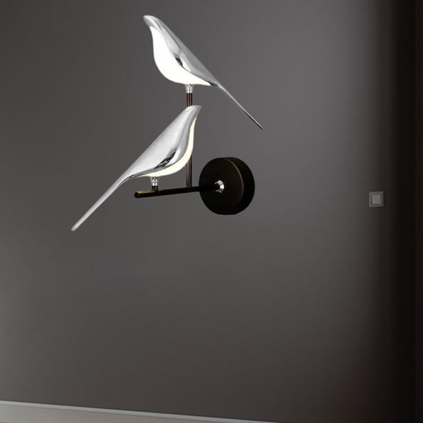 Aplique de pared con forma de pájaro, accesorios de iluminación LED para pared, apliques modernos, iluminación de pared para sala de estar, lámpara de color cálido
