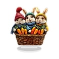 thumbnail image 1 of Hearth & Gear Easter Rabbit With Carrot 2D Acrylic Decoration Spring Home Decoration Swinging Penguin Car Ornament Glowing Sticks for Vase Table Shelf Well Dressed Home Christmas Decorations Car, 1 of 7