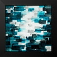 thumbnail image 2 of Atelier B Art Studio 15x15 Black Modern Framed Museum Art Print Titled - TURQUOISE AND GRAY SQUARES, 2 of 5