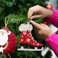 thumbnail image 4 of Colgante de zapatos de Navidad para fiesta, adornos de madera para árbol de vacaciones, adorno de patinaje sobre hielo, 2 piezas, 4 of 4