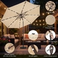 thumbnail image 4 of Biotree 10' Solar LED Lighted Patio Market Umbrella Shade Tilt Adjustment Crank-Beige Outdoor Backyard, 4 of 9