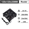 thumbnail image 1 of DC 5V USB 120mm 140mm DIY Router Fan 80mm W/Controller & Protective Net Desktop Cooling Fan 92mm TV Box Dual Ball Cooler 12025B 1500RPM 1Fan, 1 of 6