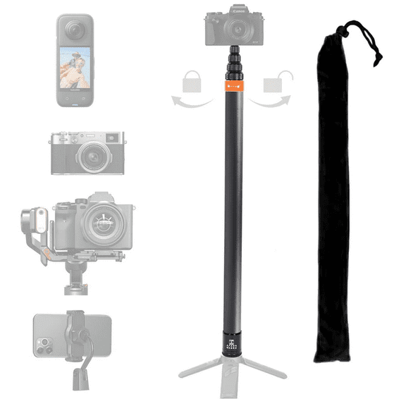 1pc Selfie Stick for Insta360 X3, 3M/118 Inch Carbon Fiber Invisible Ultra Long Extension Pole, Insta360 ONE X/ONE X2/ ONE R ONE RS X3 R X Camera(Gold)