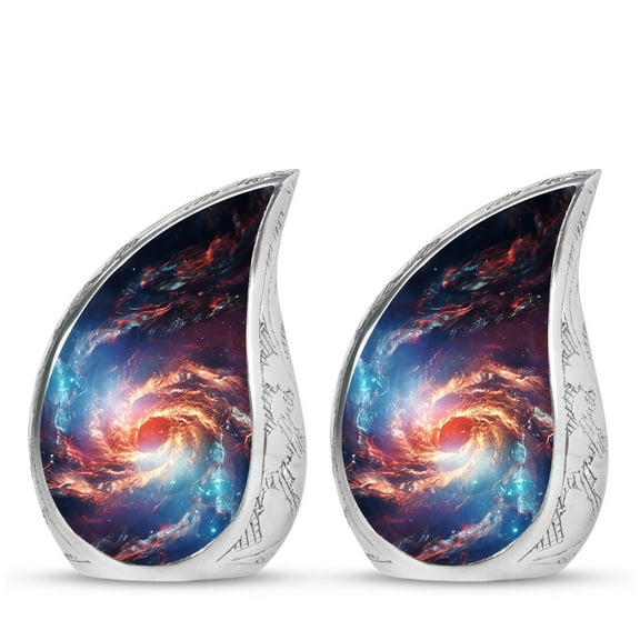 PARHUS Nebular Whirlpool in The Cosmic Sea - Teardrop Urns for Ashes Adult Female & Male - Decorative Urn - Keepsake Urns for Humans Ashes - Small Urns - Cremation Urn for Ashes, 3 Inch, 2Pcs