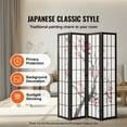 thumbnail image 2 of KFFKFF Partition Screen, Quadruple Panel Oriental Divider, Wooden Foldable Privacy Barrier Indoor, Oriental Movable Decorative Separators, Suitable for Living Space, Workspace, 2 of 9