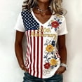 thumbnail image 2 of CONZONE Womens Usa 250Th Anniversary T-Shirts Short Sleeve Independence Day T Shirts for Women Casual V Neck Patriotic Usa Flag Graphic Lightweight Tees Soft Cozy Dailywear, 2 of 4