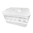 thumbnail image 1 of Organizador de huevos para refrigerador Caja de almacenamiento de huevos frescos Soporte para huevos para refrigerador 2 capas y blanco, 1 of 9