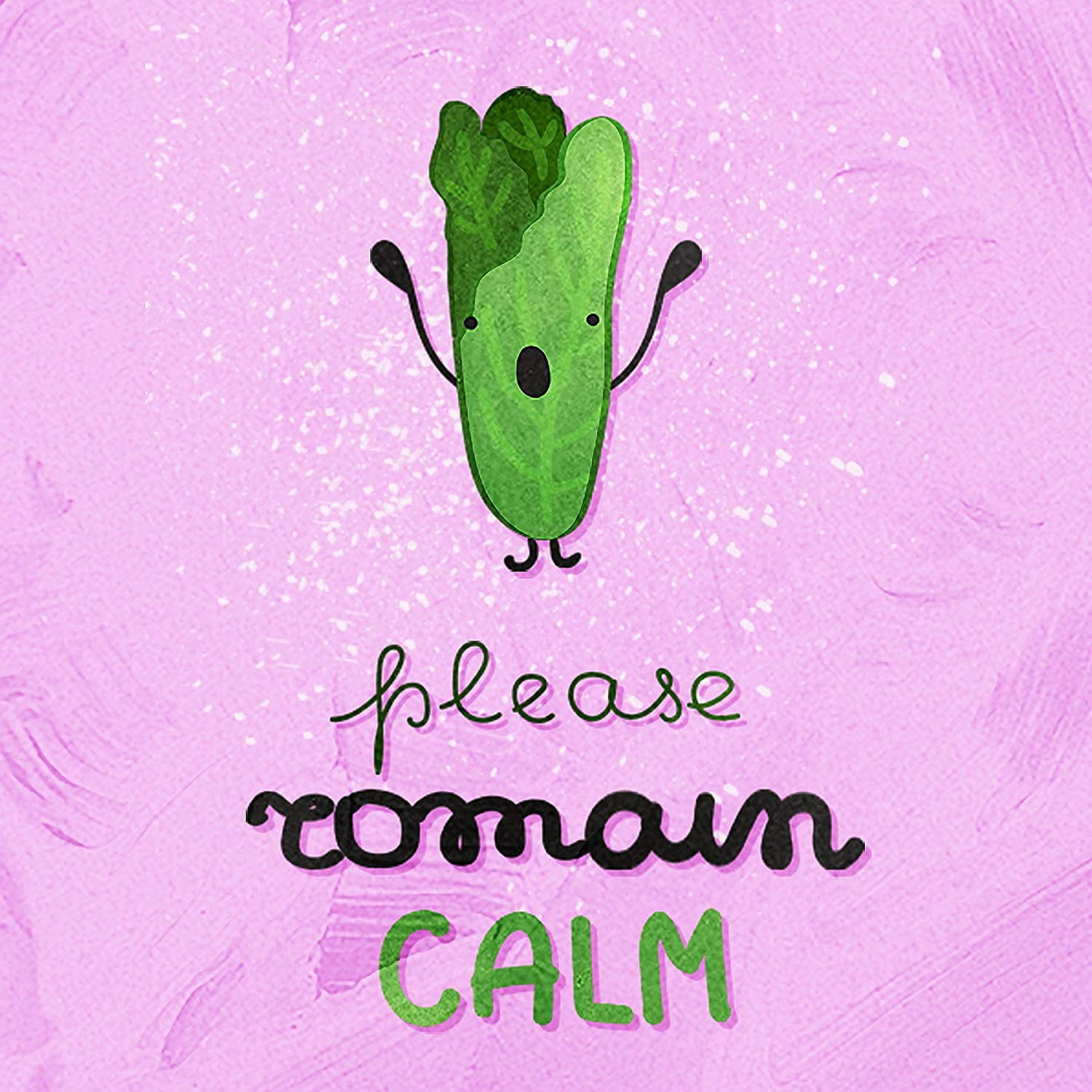 Please Romaine Calm Funny Food Pun Kitchen Pun Wall Metal Square Signs ...