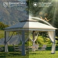 thumbnail image 4 of Garvee 10.82 x 10.82' Outdoor Pop up Gazebo Tent, Adjustable Height with Mosquito Netting, Gray, 4 of 9