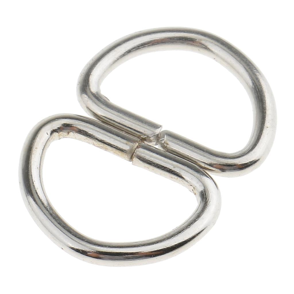 GUOOL 4x100 Pieces Alloy DIY D Dee Rings for Webbing Strapping 10x6x1.5mm White 4 Pcs