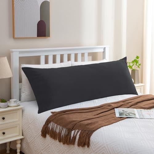 Black Body Pillow - Shredded Memory Foam, Firm Hug, Removable Cover for Side & Back Sleepers