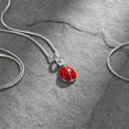 thumbnail image 3 of SilverCloseOut Sterling Silver Red Ladybug Necklace, Box Chain, 3 of 7
