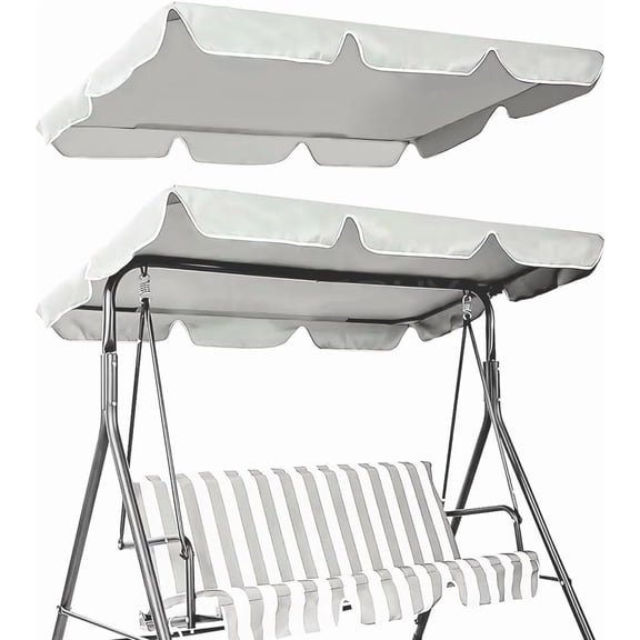 Outdoor Patio Swing Chair Canopy Replacement 3 Seater Porch Swing Seat Canopy Top Cover 210D Oxfor DIYd Cloth Waterproof UV Protection for DIY Garden Hammock Top Furniture Covers Beige 65 x 45in