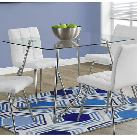 Monarch Dining Table 36"X 48" / Chrome With 8Mm Tempered Glass - Walmart.com
