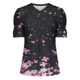 thumbnail image 5 of Womens Tops Short Sleeve Women Fashion Casual Short Sleeve Loose T-Shirt Blouse, 5 of 5