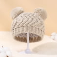thumbnail image 7 of EnJoCho Baby Knitted Wool Hat Baby Autumn Winter Children Double Ball Pullover Hat Solid Color Warm Wool Hat For Children Toddler Kids Casual Fashion Headwear, 7 of 7
