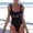 Black, variant on Swimming Women Swimwears Women Fashion Print Piece Tennis Swimsuit with Sleeveless Backless Design for Beach Bathing Suit Red M