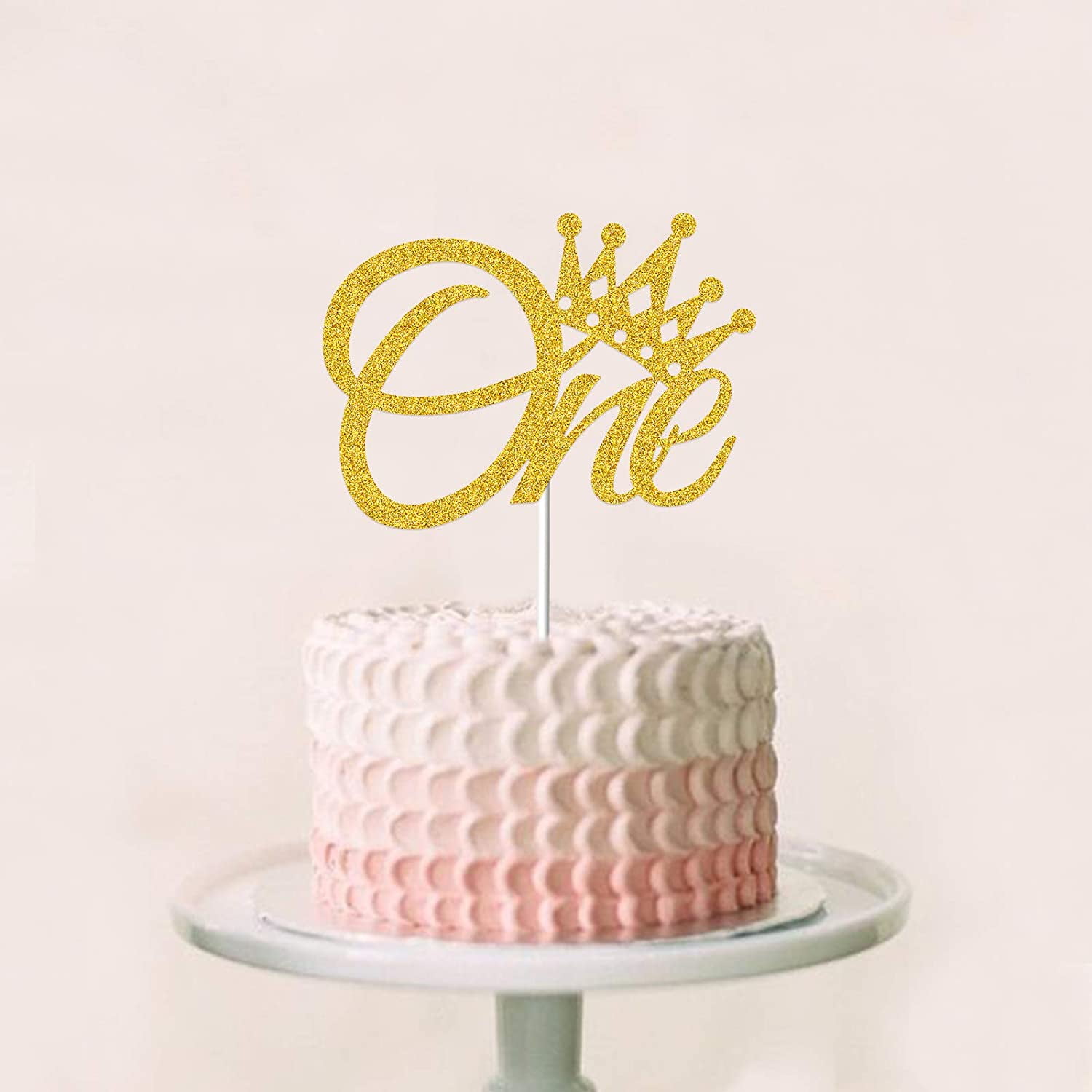 1st Birthday Cake Decoration,Gold One Cake Topper for First Birthday Cake  Decoration (Crown Theme) - Walmart.com