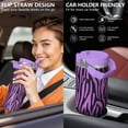 thumbnail image 5 of Leopard Print 30oz Handheld Travel Tumbler with Handle – Double Wall Stainless Steel Insulated Cup, Flip Straw Lid, Leak-Proof & BPA-Free for Hot and Cold Drinks – Durable Coffee & Juice Mug White, 5 of 6