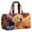 01 Orange 18In, variant on Retro Hippie Bus Shaped Quilted Duffle Weekender Bag, Boho Embroidery Travel Tote Bag with Floral Carry Strap, Vintage Camper Van Overnight Bag for Vacation Gym & Daily Carry
