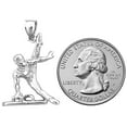 thumbnail image 3 of Rhodium Plated 925 Sterling Silver Pommel Horse Gymnastic Pendant, 3 of 5