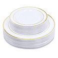 thumbnail image 1 of Platos Desechables Elegantes Plástico, Vajilla Fiesta, 50 Pz BLANCO, 1 of 5