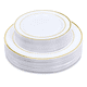 thumbnail image 1 of Platos Desechables Elegantes Plástico, Vajilla Fiesta, 50 Pz BLANCO, 1 of 5