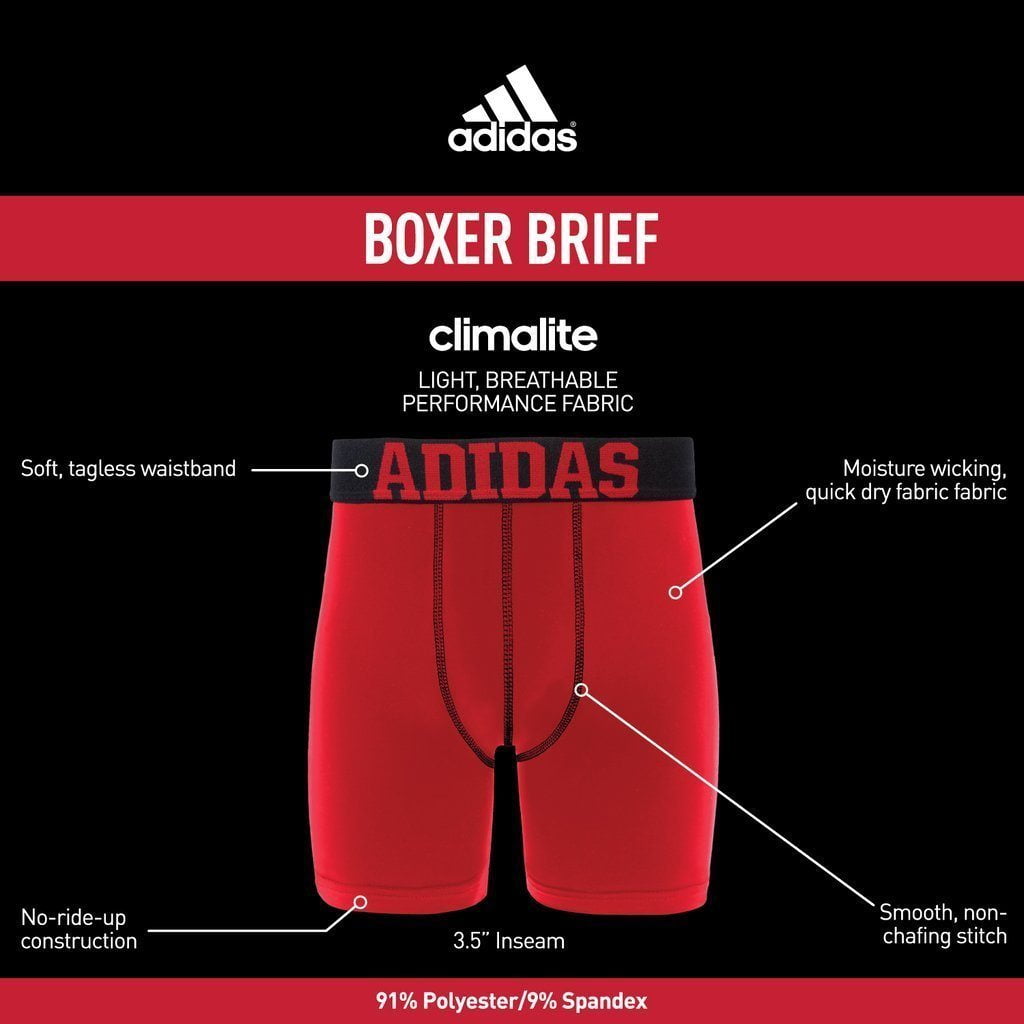 adidas 2 pack climalite sport performance solid boxer briefs