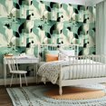 thumbnail image 2 of Peel and Stick Wallpaper Contact Paper Cat Floral Animal Sage Green Cream Abstract Shapes Symmetrical Layout Self Adhesive and Removable 24in x 118in, 2 of 8