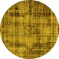 thumbnail image 1 of Ahgly Company Machine Washable Indoor Round Oriental Yellow Industrial Area Rugs, 3' Round, 1 of 4