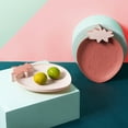 thumbnail image 2 of 3 Pcs Assiette à Fruits Assiette de Service pour Collations Plateau Alimentaire Design en Forme de Fraise pour Salon (Rouge Violacé), 2 of 9