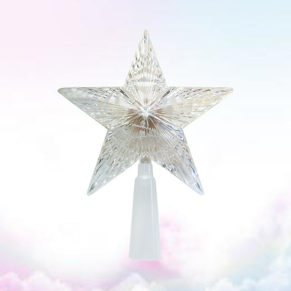 FRCOLOR  Christmas Tree Star Topper Lighted Glowing Five-pointed Decorations Tabletop