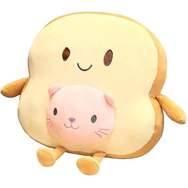 17.7 Tostada De Felpa Rebanada Pan Almohada Cojín Comida Rellena Kawaii Animal Gato Tostada Juguete, Cojín Del Sofá Abrazando La Almohada De Cama, Linda Decoración Hy