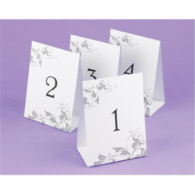 Plastic Table Numbers 1-40 White w/ Blue Number Free shipping Tent Style 