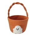 thumbnail image 3 of Gytml Trick Or Treat Basket Halloween Cotton Rope Ghost Candy Bucket Reusable Portable Treat Bag For Halloween Party Favors Holiday Decor(Orange-9.06"), 3 of 6