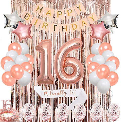 Rose Gold 16th Birthday Decorations for Her, 16 Birthday Decorations ...