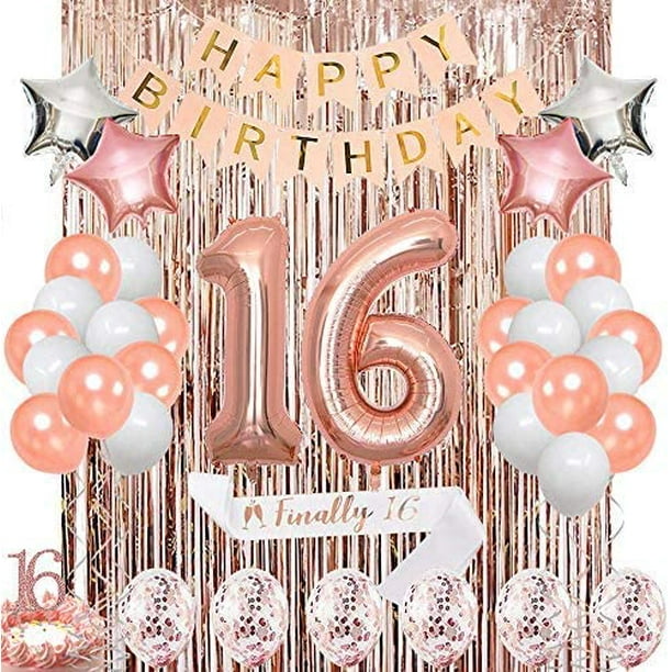 Rose Gold 16th Birthday Decorations for Her, 16 Birthday Decorations