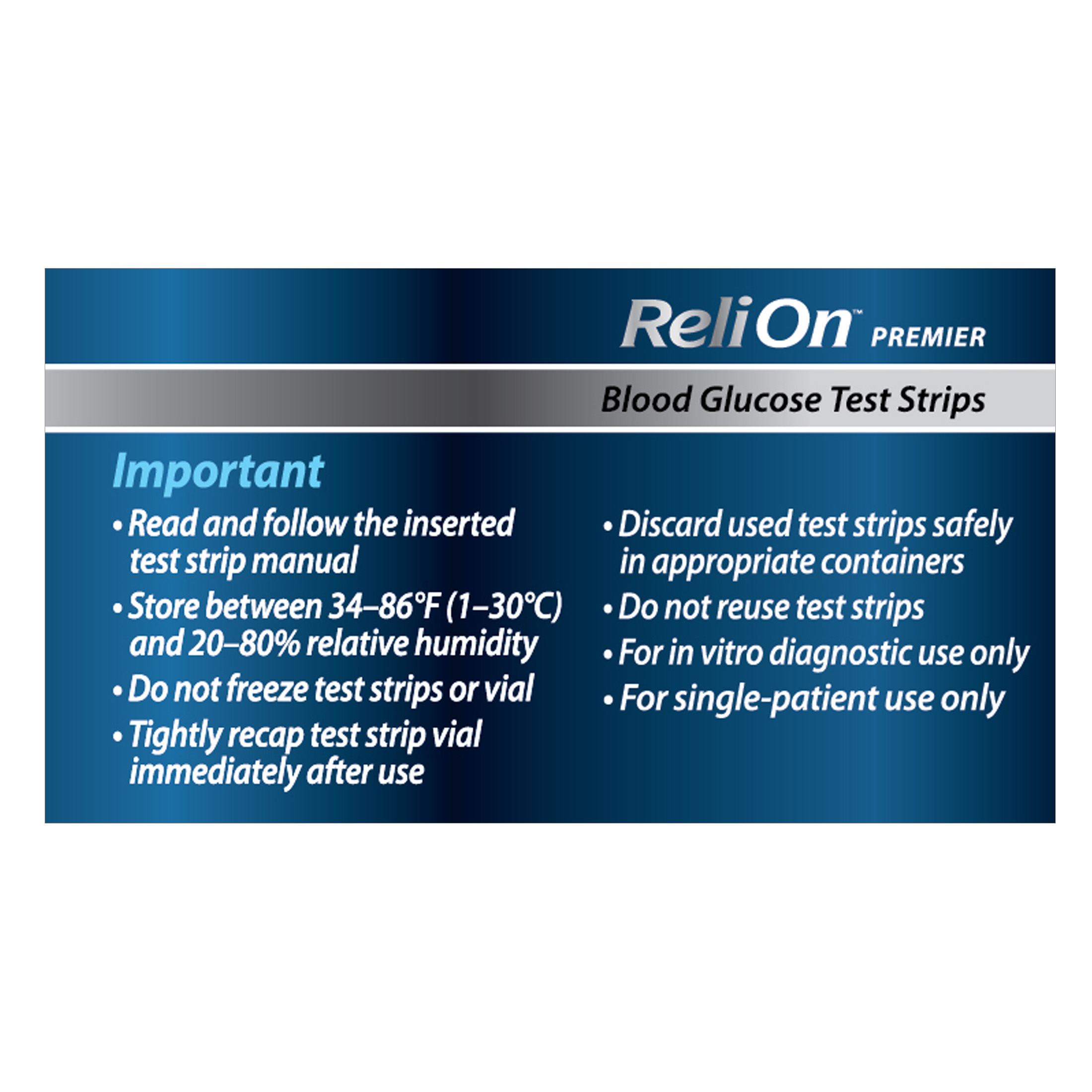 ReliOn Premier Blood Glucose Test Strips, 100-Count photo 3